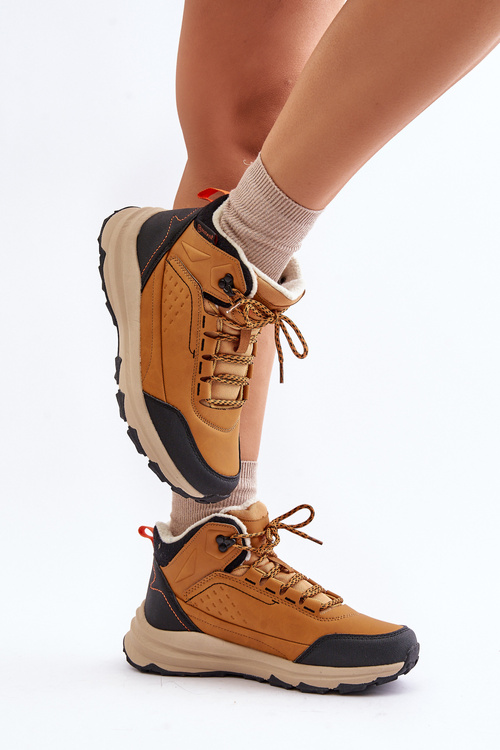 Zateplené turistické topánky pre mládež McKeylor 14011 Camel