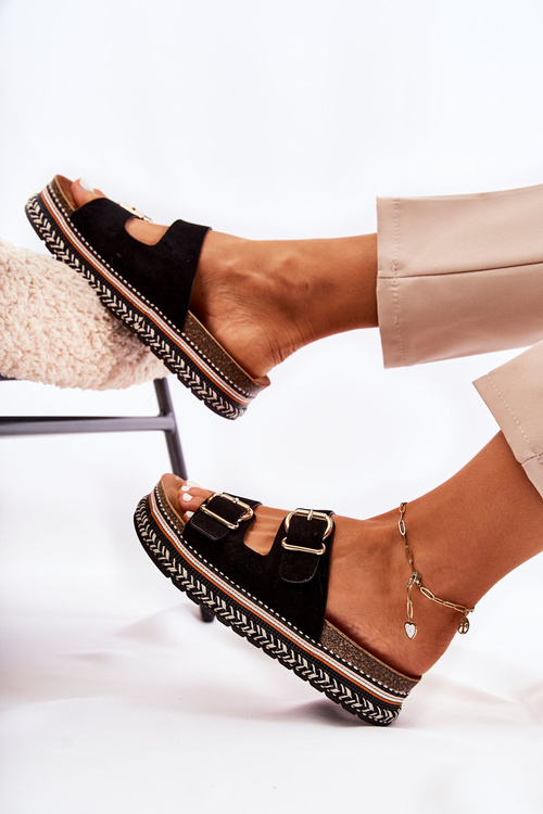 Dámské pantofle Na Platformě Černá Melissa