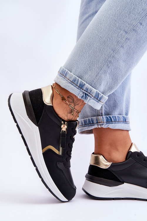 Dámská sportovní obuv se zipem černá Larisa