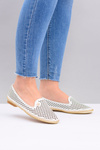 Lu Boo | Bílé otevřené baleríny Stylové