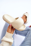 Ľahká pena dámske papuče na platforme Beige Milton