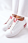 Dámske kožené tenisky Big Star II274032 Biele a červené