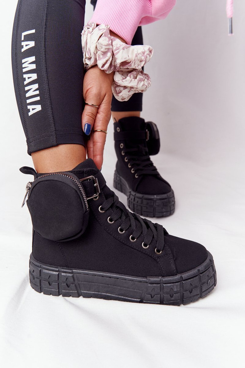 Dámské Tenisky Na Platformě S Ledvinou Černé Popcorn