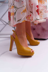 Dámske vysoké podpätky Platforma Sandals Yellow Lorajn
