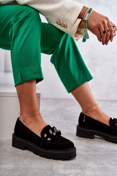 Dámske semišové topánky Laura Messi 2523 čierna