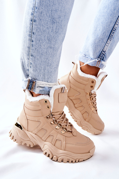 Dámské Kotníkové Boty zateplené Béžové Hareshaw