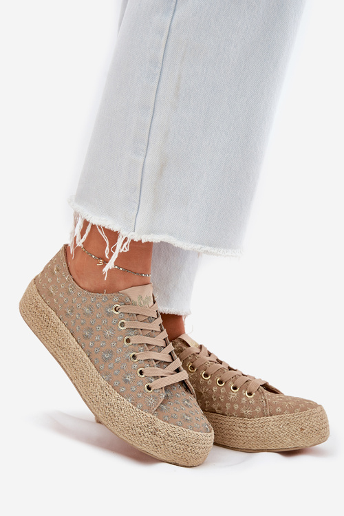 Vzorované Dámske Tenisky Na Platforme S Pleteninou Lee Cooper LCW-25-08-3646L Khaki