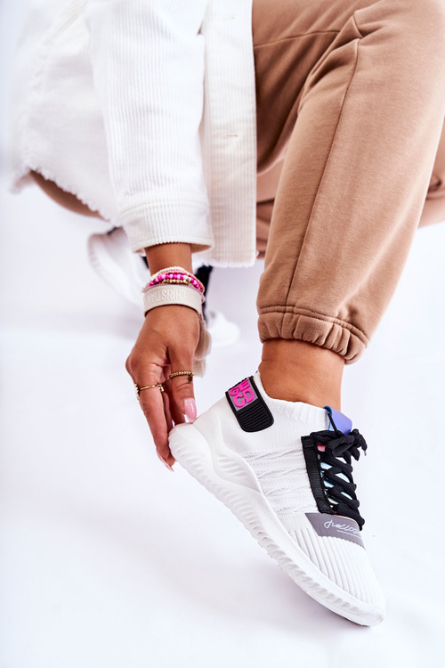 Dámske posuvné športové topánky tenisky biele klayra