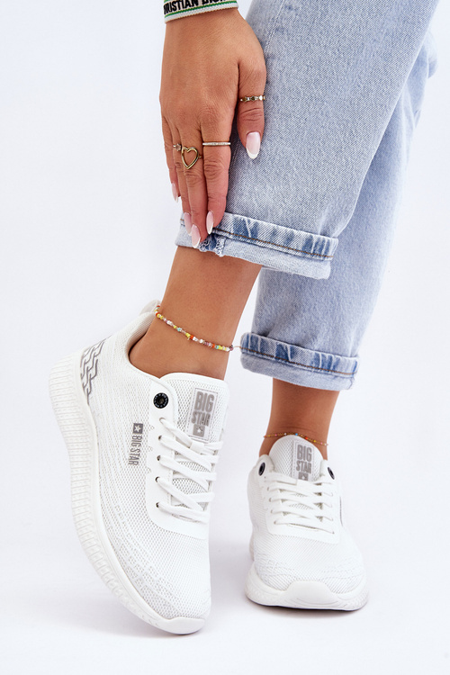 Dámska sieťová športová topánka Pamäťový penový systém Big Star LL274664 Biela