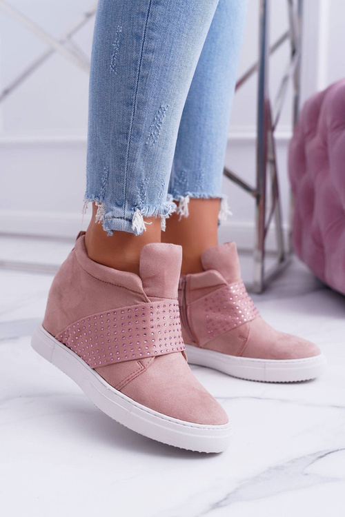 Dámske ružové tenisky lu boo flitry Pinksugar