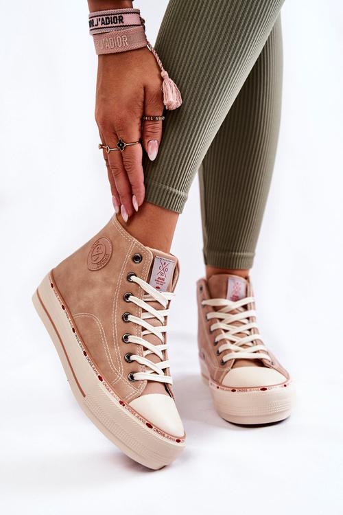 Vysoko izolované tenisky pre dámske džínsy KK2R4045C Beige