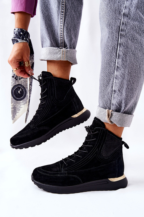 High Suede Sports tenisky však čierne