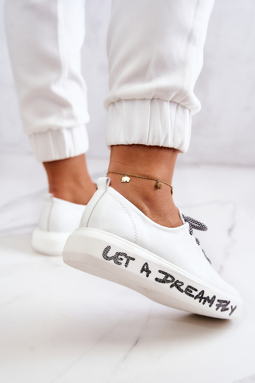 Dámské Kožené Tenisky Na Platformě Bílé Marien