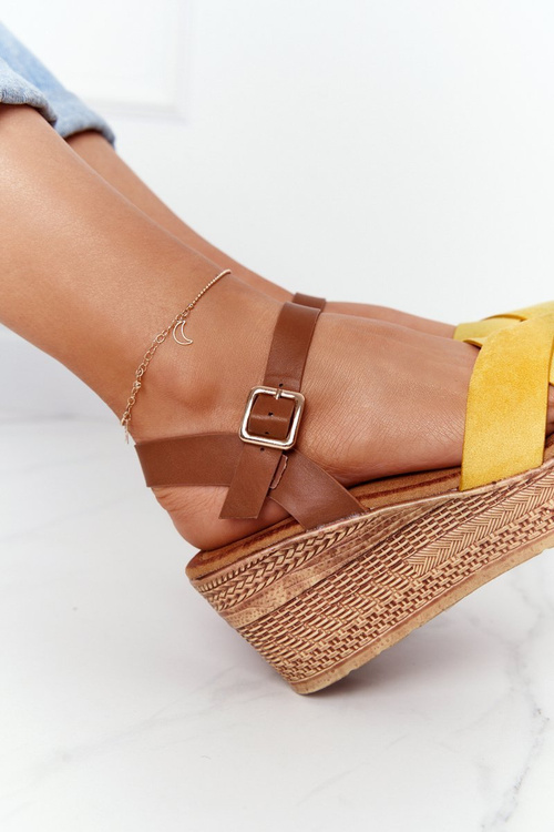 Klínové Sandály S.Barski GD-38 Žluté