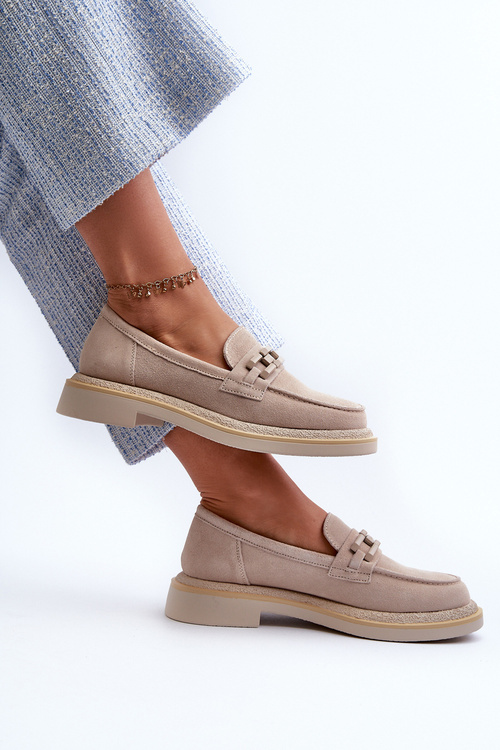 Ženské semišové Moccasins S.Barski HX52-222 BEIGE