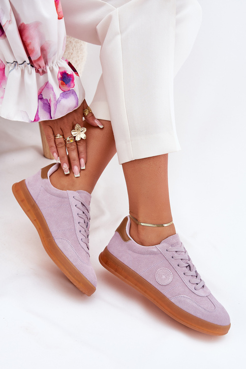 Dámské Velurové Tenisky Big Star RR274850 HI-POLY SYSTEM Fialové