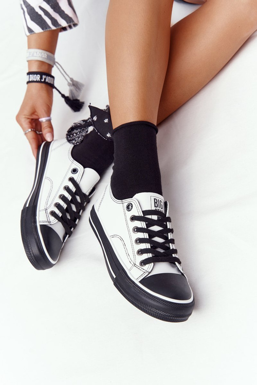 Dámske kožené tenisky Big Star HH274147 Biela a čierna