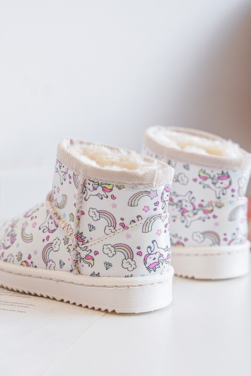 Detské snehové topánky vzorované béžou Elenet