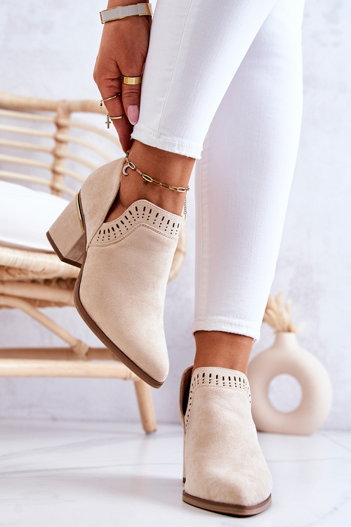 Semišové topánky Openwork Beige Valerie