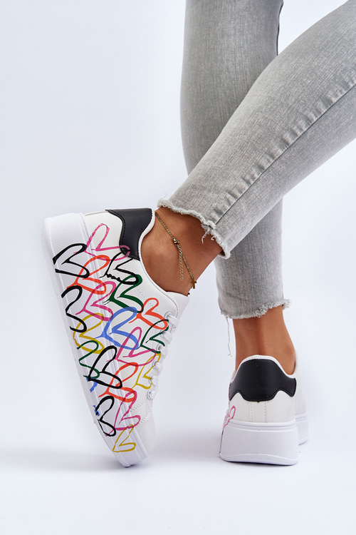 Dámske tenisky so srdiečkami Biele Claral