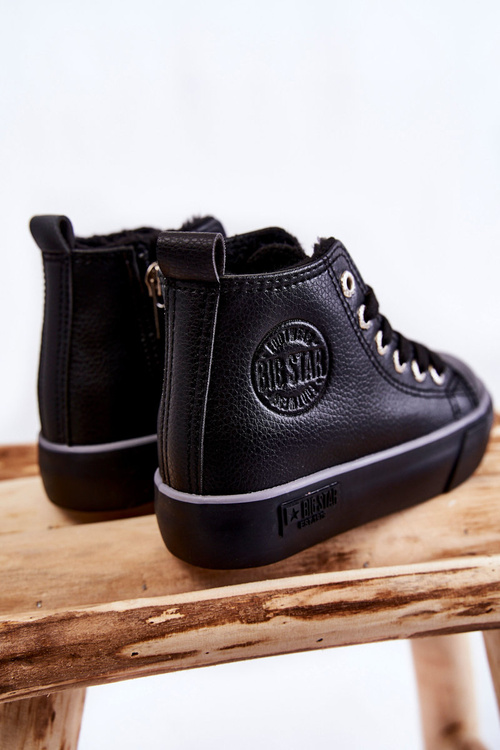 Dětské vysoké tenisky se zipem Big Star KK374228 Černe