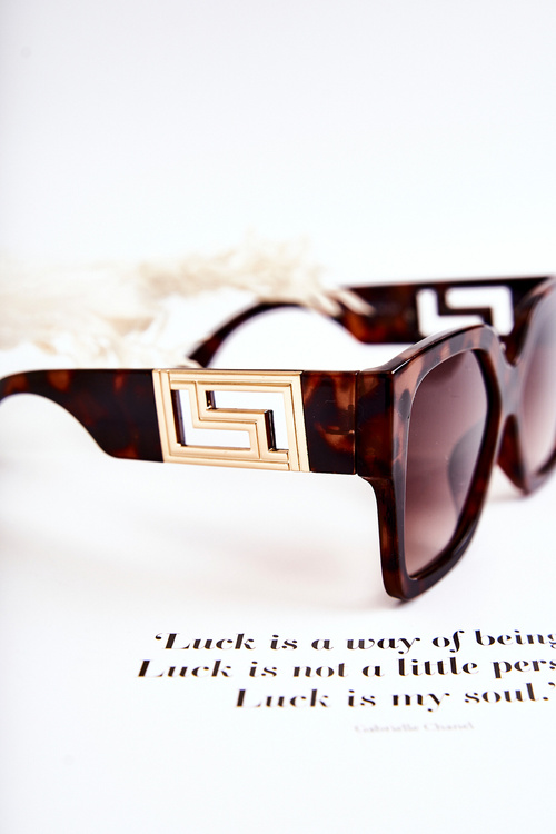 Módní dámské sluneční brýle Mramorovaný V120045 Hnědý