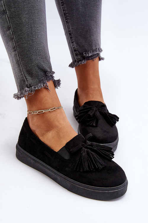 Dámské espadrilky s frčkami černé Elorvia