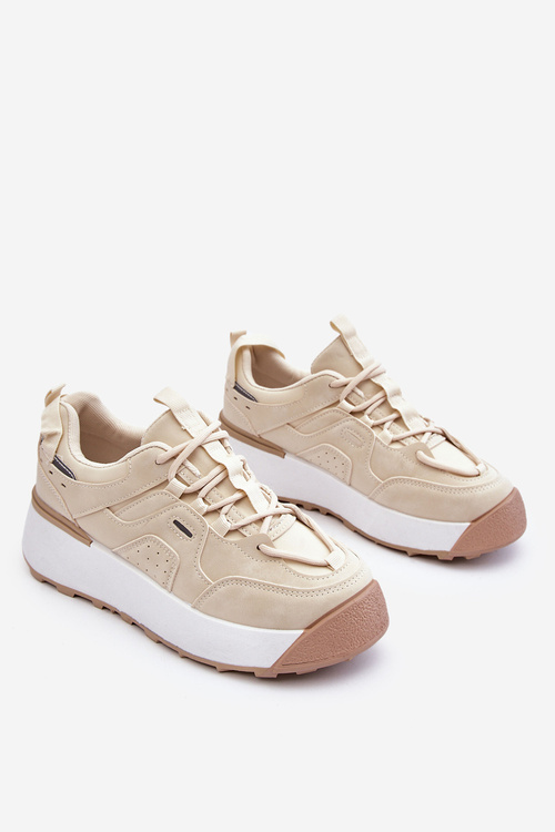 Dámske športové topánky na platforme ľahké béžové dakari