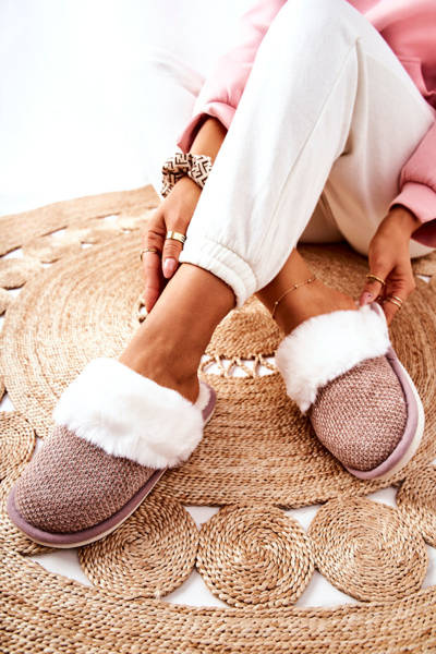 Pantofle S Fleecovou Podšívkou Světle Hnědá Flamarin