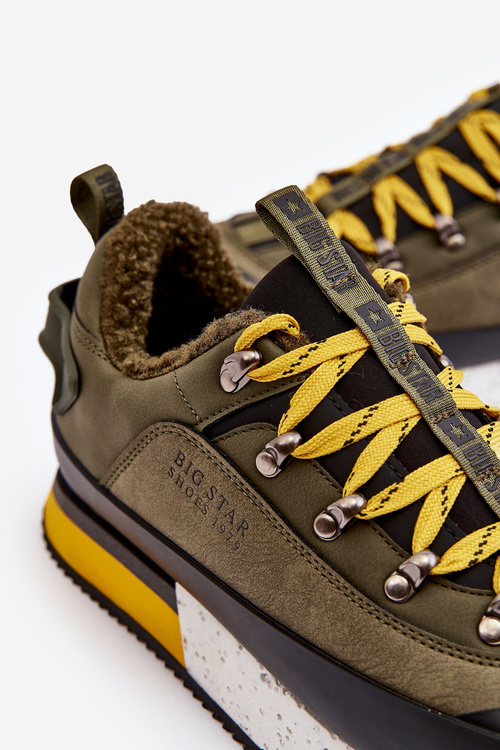 Pánske izolované športové topánky Khaki Big Star MM174109