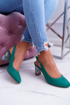 Dámské Lodičky Na Podpatku Sergio Leone SK788 Zelené Lati