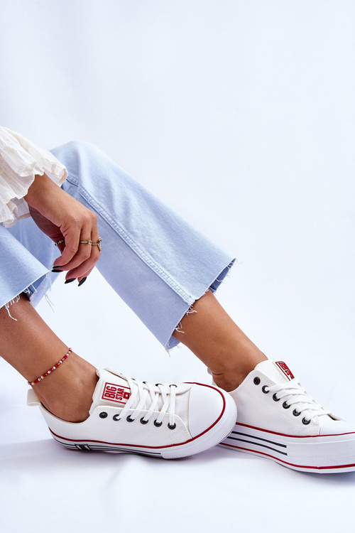 Dámske materiálne tenisky na bielej platforme Big Star LL274180