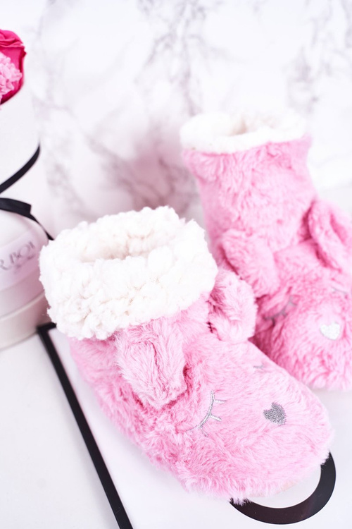 Dětské Pantofle Izolované Z Kůže Růžove Sleepyhead