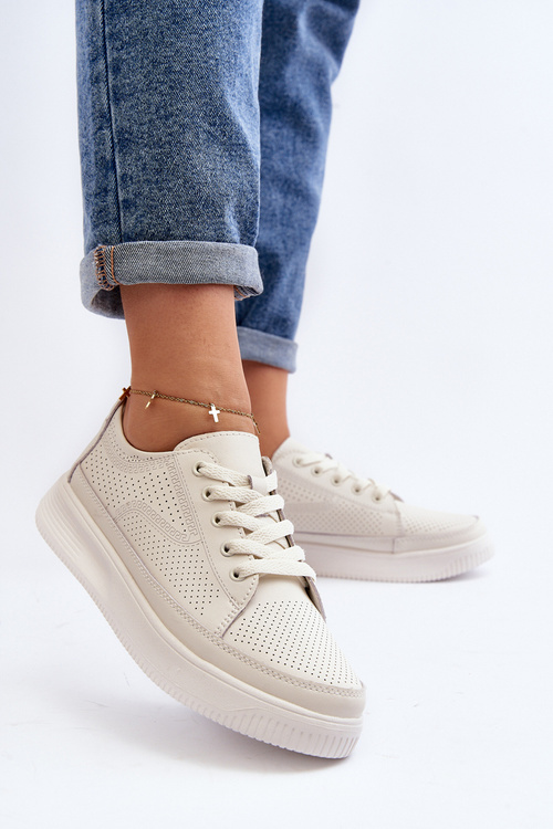 Dámske kožené športové tenisky Biele Failla