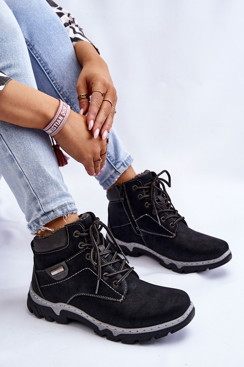 Dámské oteplené boty na zip Černé Jake