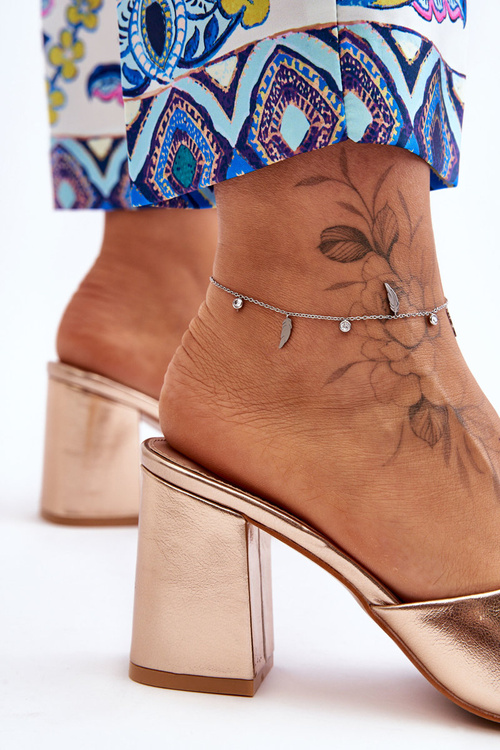 Dámska kožená kožená klasická klapka Loara Gold