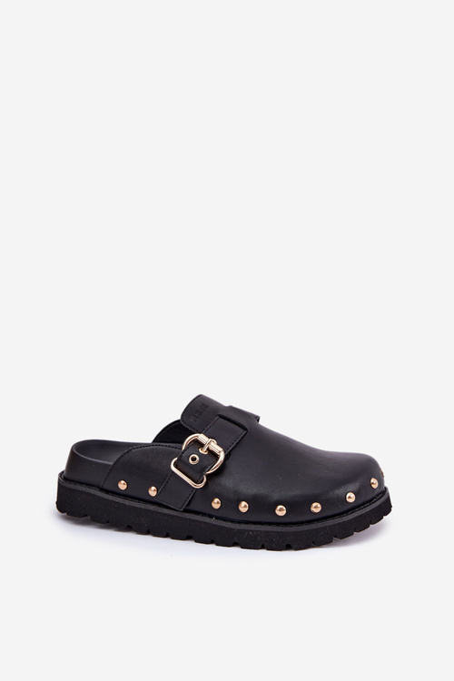 Kožené Klapky Dámske Na Platforme Big Star RR274A378 Čierne