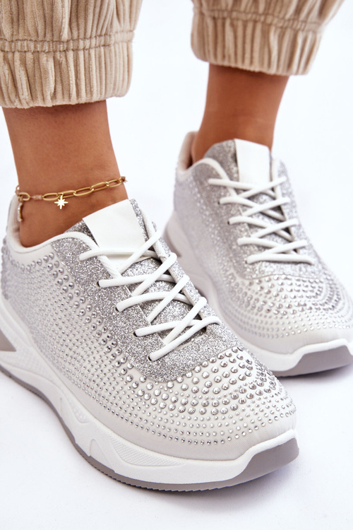 Dámske biele tenisky Raiden so zirkónmi