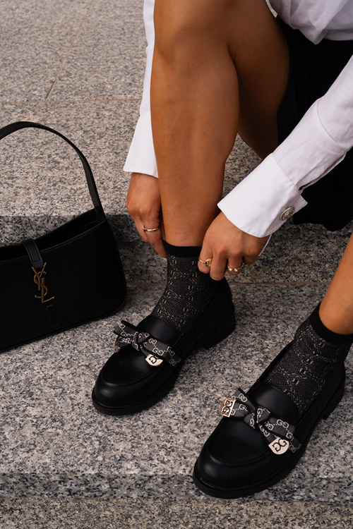 Dámské Mokasíny S Mašlí S.Barski HY42-331 Černé