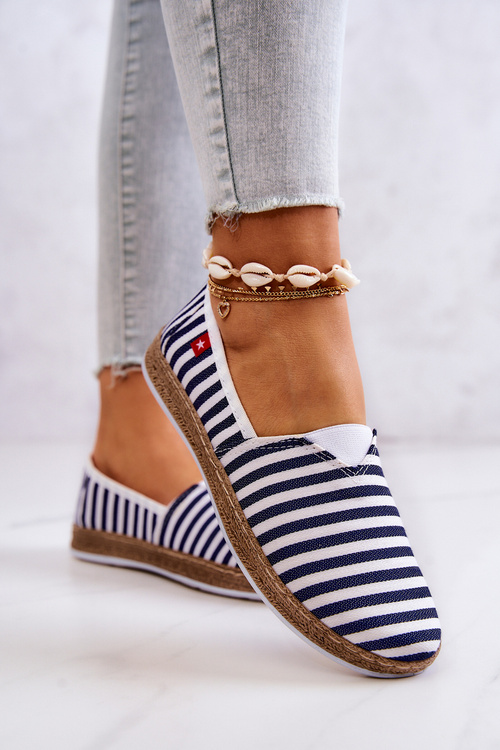 Espadrilles Dámska veľká hviezda Slip-On FF276027 Navy Basters