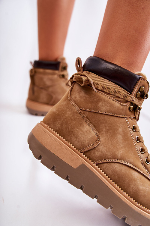 Kožené Botičky Na Platformě Hněde Ressa