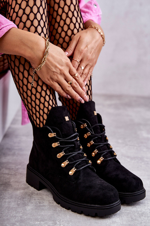 Klasické dámské semišové boty Černé Telma