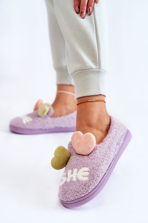 Vložené papky žien s srdcom fialová alasca