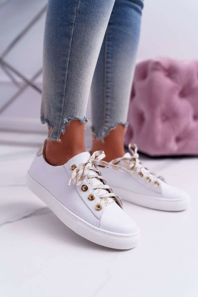 Dámske biele kožené tenisky viss