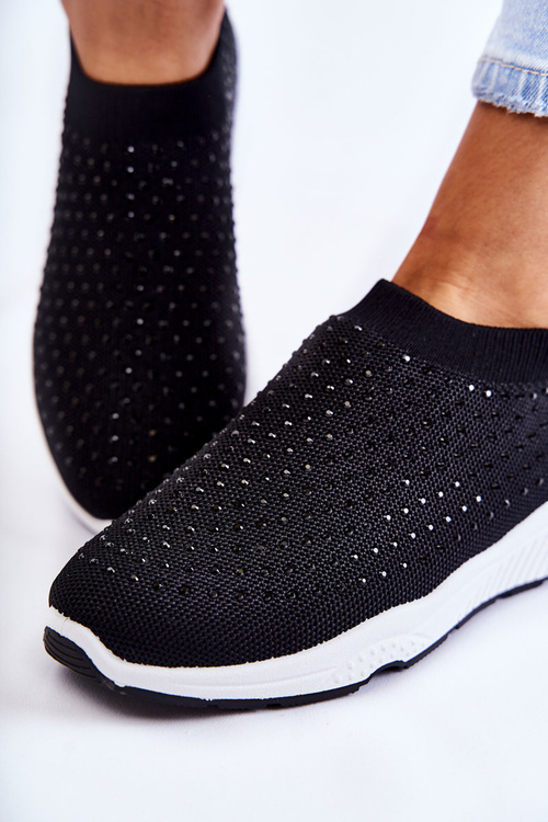 Dámská sportovní obuv se zirkony černá Calsey