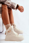 Ženské izolované vysoké béžové športové topánky Lexa