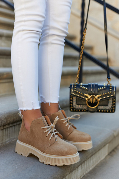 Boty s masivní podrážkou Nicole 2701/060 béžová