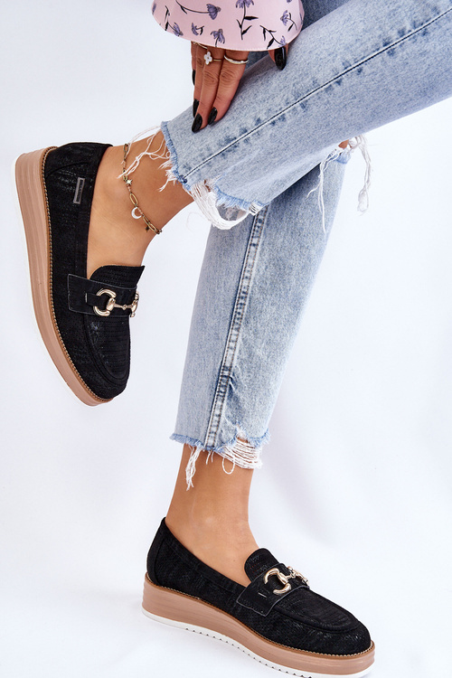 Dámske mokasíny na platforme Black Danny