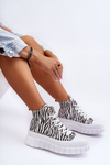Dámské vysoké trampky se zebrovým vzorem Bílé Florensi