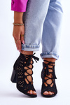 Black Lettya Openwork topánky
